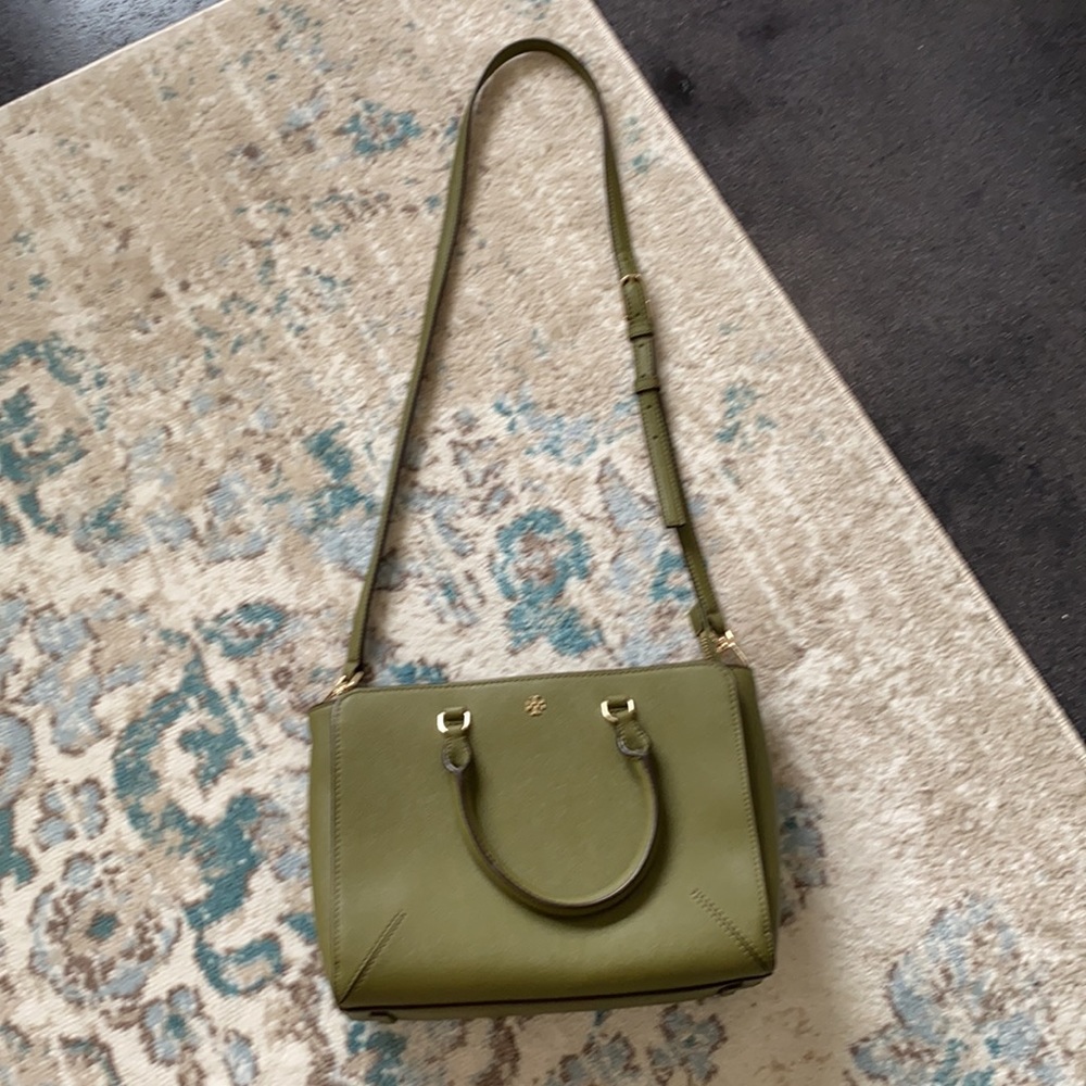 Tory Burch crossbody green purse